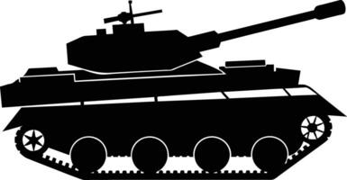 zwart tank silhouet Aan wit achtergrond vector