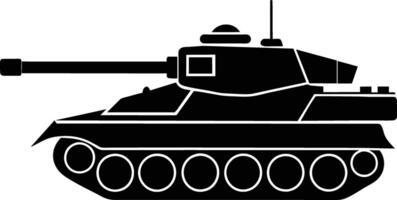 zwart tank silhouet Aan wit achtergrond vector