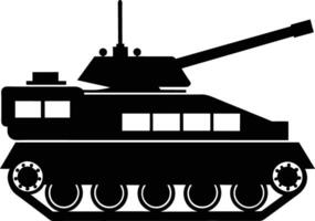 zwart tank silhouet Aan wit achtergrond vector