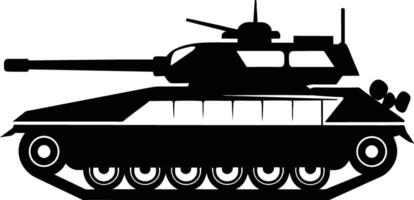 zwart tank silhouet Aan wit achtergrond vector