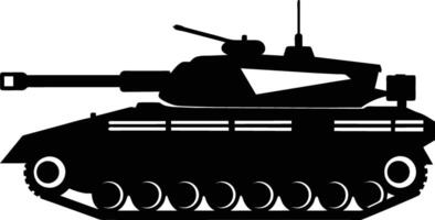 zwart tank silhouet Aan wit achtergrond vector