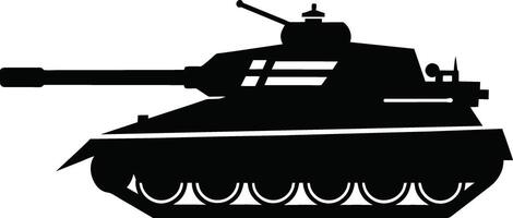 zwart tank silhouet Aan wit achtergrond vector