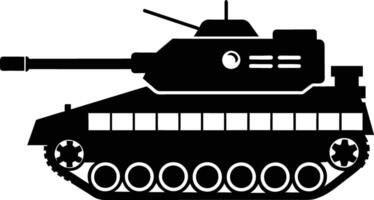 zwart tank silhouet Aan wit achtergrond vector