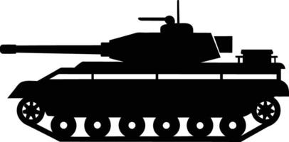 zwart tank silhouet Aan wit achtergrond vector