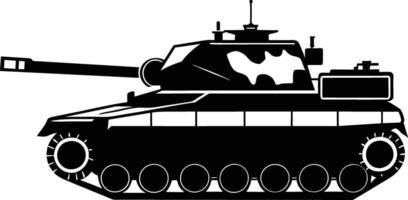 zwart tank silhouet Aan wit achtergrond vector