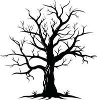 zwart dood boom silhouet Aan wit achtergrond vector