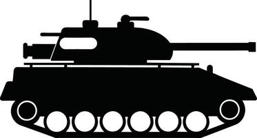 zwart tank silhouet Aan wit achtergrond vector