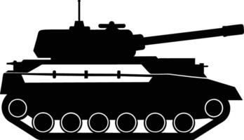 zwart tank silhouet Aan wit achtergrond vector