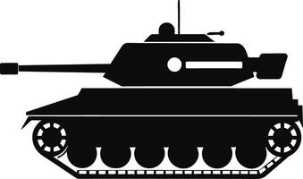 zwart tank silhouet Aan wit achtergrond vector