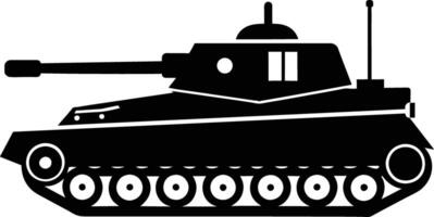 zwart tank silhouet Aan wit achtergrond vector