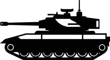 zwart tank silhouet Aan wit achtergrond vector