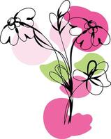 monochromatisch voorjaar bloemen verzameling vector