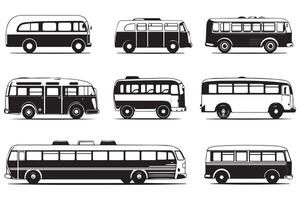 bus pictogrammen reeks Aan wit achtergrond vector