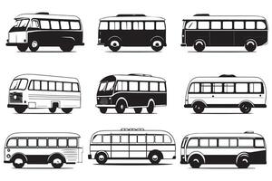 school- bus zwart en wit vector