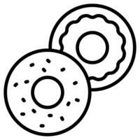 bagel en room kaas icoon lijn illustratie vector