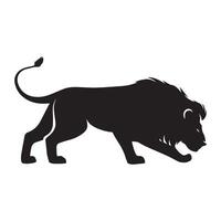 leeuw silhouet - een leeuw zoeken voedsel illustratie Aan een wit achtergrond vector