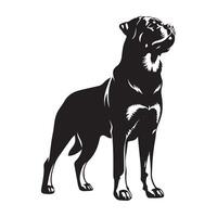 edele rottweiler hond illustratie in zwart en wit vector