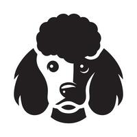 poedel hond logo - een verdrietig poedel hond gezicht illustratie in zwart en wit vector