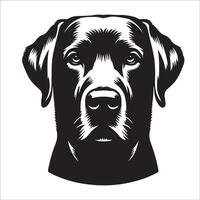 labrador retriever silhouet - een intens labrador retriever gezicht illustratie Aan een wit achtergrond vector