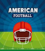 poster van Amerikaans voetbal met helm in veld vector
