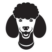 poedel hond - een gelukkig poedel hond gezicht illustratie in zwart en wit vector