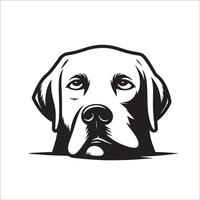 een verveeld labrador retriever gezicht illustratie in zwart en wit vector