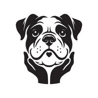 bulldog - een aanbiddend bulldog illustratie logo concept ontwerp vector