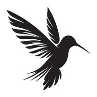 vogel logo - een kolibrie illustratie in zwart en wit vector