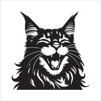 illustratie van vreugdevol Maine wasbeer kat logo concept ontwerp vector