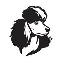 poedel hond logo - een attent poedel hond gezicht illustratie in zwart en wit vector