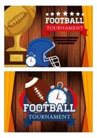 set poster van american football met decoratie vector