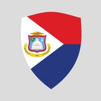 sint maarten vlag in schild vorm vector