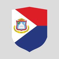 sint maarten vlag in schild vorm vector