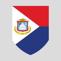 sint maarten vlag in schild vorm vector