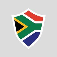 zuiden Afrika vlag in schild vorm vector