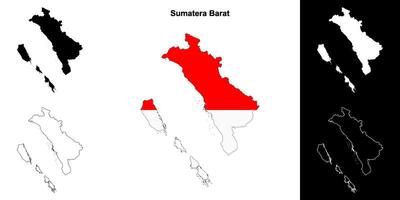 sumatera barat provincie schets kaart reeks vector