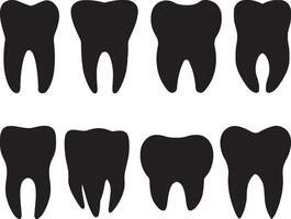tanden silhouet Aan wit achtergrond vector