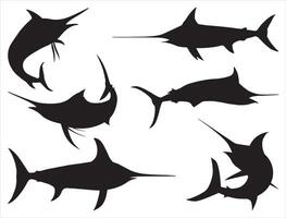 zwaardvis silhouet Aan wit achtergrond vector