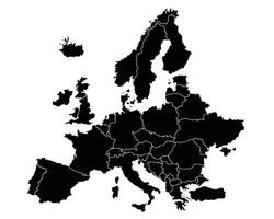 gelaagde Europa kaart silhouet Aan wit achtergrond vector