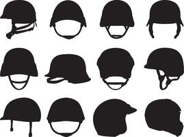 leger helm silhouet Aan wit achtergrond vector