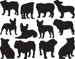 bulldog silhouet Aan wit achtergrond vector