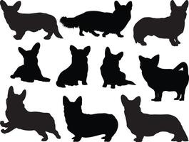 corgi hond silhouet Aan wit achtergrond vector