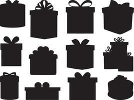 geschenk dozen silhouet Aan wit achtergrond vector