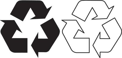 recycle icoon silhouet Aan wit achtergrond vector