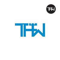 brief tfw monogram logo ontwerp vector