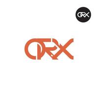 brief orx monogram logo ontwerp vector