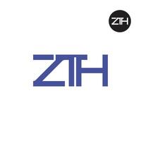 zth logo brief monogram ontwerp vector