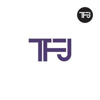 brief tfj monogram logo ontwerp vector