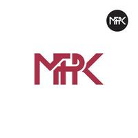 brief mpk monogram logo ontwerp vector