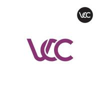 vcc logo brief monogram ontwerp vector